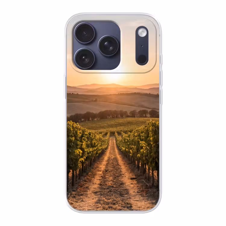 Wijngaard - Zonsondergang - Landschap Telefoonhoesje iPhone 17 Pro klein -3d