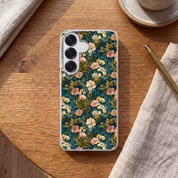 Wilde bloemen - Botanisch - Patroon - Roze - Romantisch Telefoonhoesje Samsung Galaxy S26 klein 975 -sfeer1