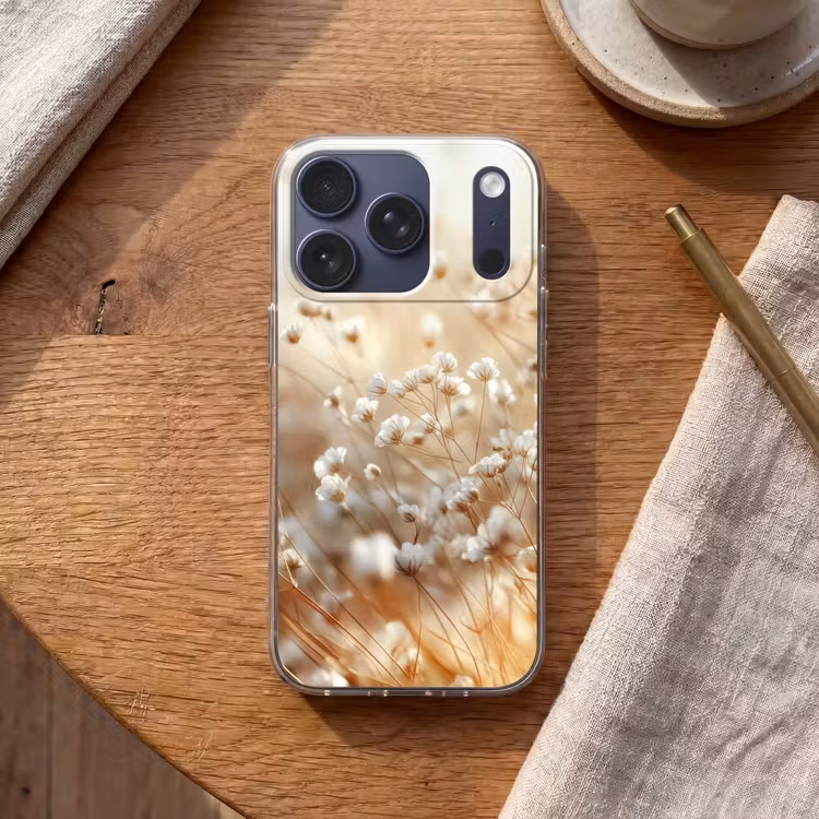 Wilde - Bloemen - Wit Telefoonhoesje iPhone 17 Pro klein -sfeer1