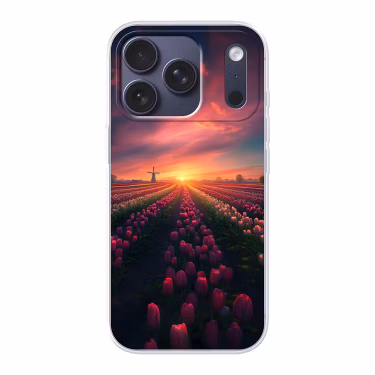 Windmolen - Zonsondergang - Landschap Telefoonhoesje iPhone 17 Pro klein -3d