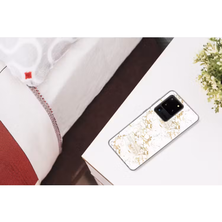 Wit - Marmer - Luxe - Goud Telefoonhoesje Samsung Galaxy S20 Ultra klein 358 -kamerS20Ultra