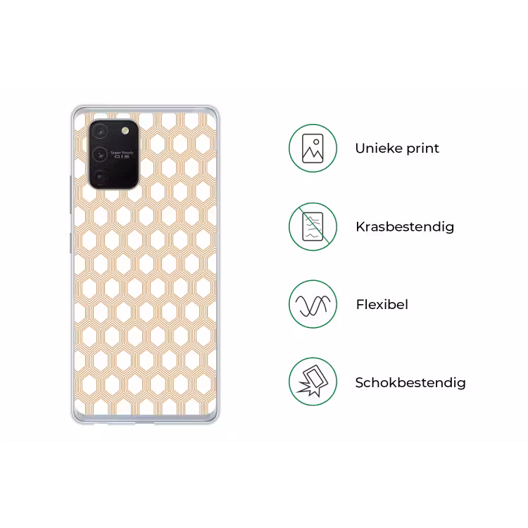 Wit - Patroon - Symmetrisch - Modern Telefoonhoesje Samsung Galaxy S10 Lite klein 364 -specsS10Lite
