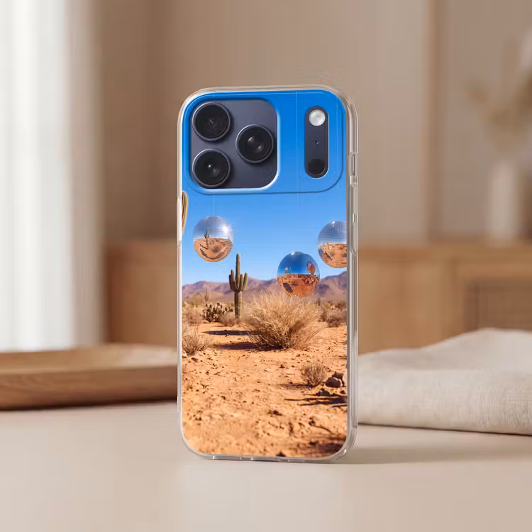 Telefoonhoesje - Woestijn - Spiegelbal - Kunst - Woestijn - Spiegelbal - Kunst Telefoonhoesje iPhone 17 Pro klein