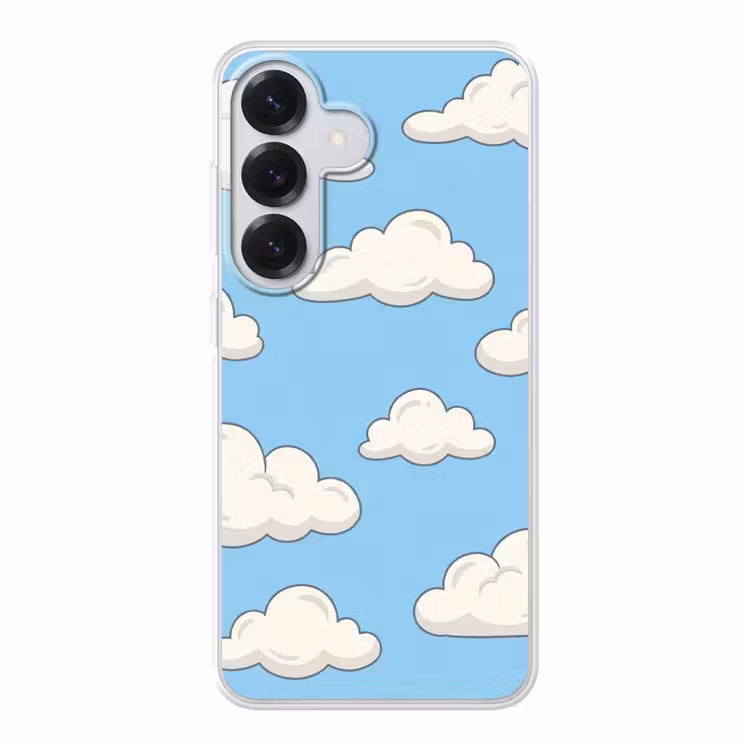 Wolk - Cartoon - Lucht - Blauw - Wit Telefoonhoesje Samsung Galaxy S26 klein -3d