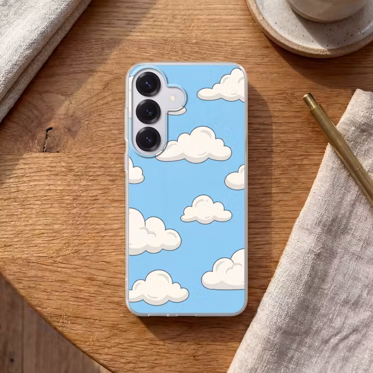 Wolk - Cartoon - Lucht - Blauw - Wit Telefoonhoesje Samsung Galaxy S26 klein -sfeer1