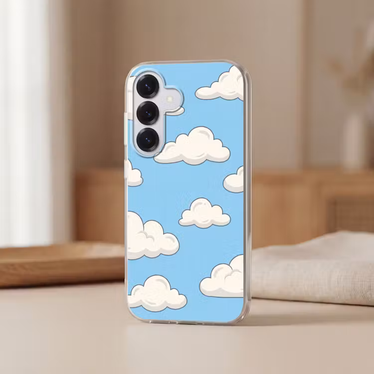 Wolk - Cartoon - Lucht - Blauw - Wit Telefoonhoesje Samsung Galaxy S26 klein -sfeer2
