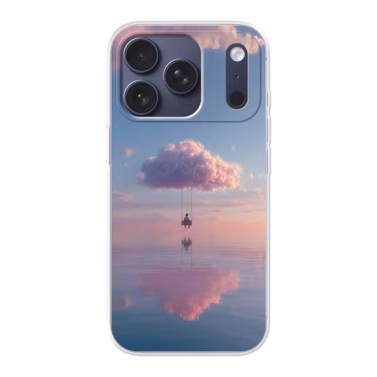 Wolk - Schommel - Kleurrijke lucht Telefoonhoesje iPhone 17 Pro klein -3d