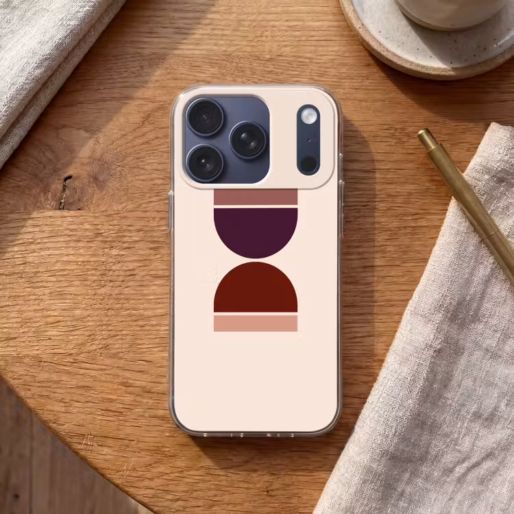 Zandloper - Symmetrisch - Rood - Paars Telefoonhoesje iPhone 17 Pro klein -sfeer1