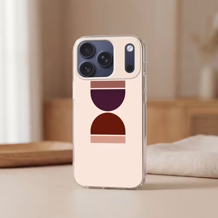 Zandloper - Symmetrisch - Rood - Paars Telefoonhoesje iPhone 17 Pro klein -sfeer2