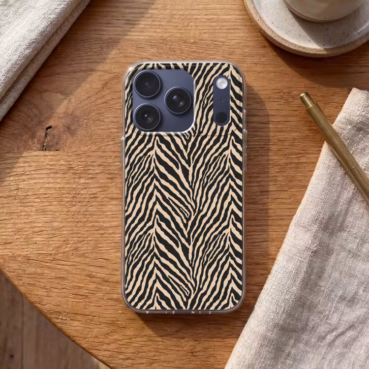 Zebra - Klassiek - Zwart Telefoonhoesje iPhone 17 Pro klein 878 -sfeer1