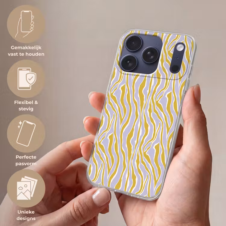 Zebra - Modern - Meerkleurig Telefoonhoesje iPhone 17 Pro klein 878 -sfeer3_NL