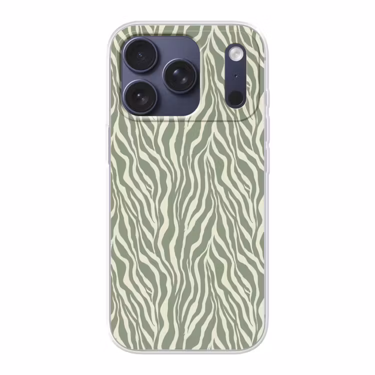 Zebra - Motief - Groen Telefoonhoesje iPhone 17 Pro klein 878 -3d