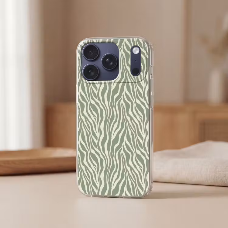Zebra - Motief - Groen Telefoonhoesje iPhone 17 Pro klein 878 -sfeer2