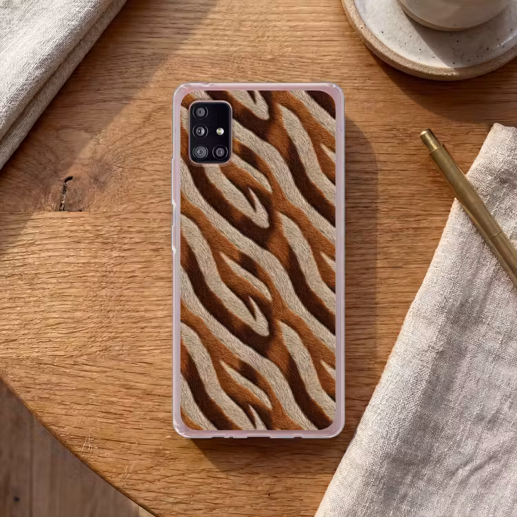 Zebra - Patroon - Bruin Telefoonhoesje Samsung Galaxy A51 5G klein 373 -sfeer1