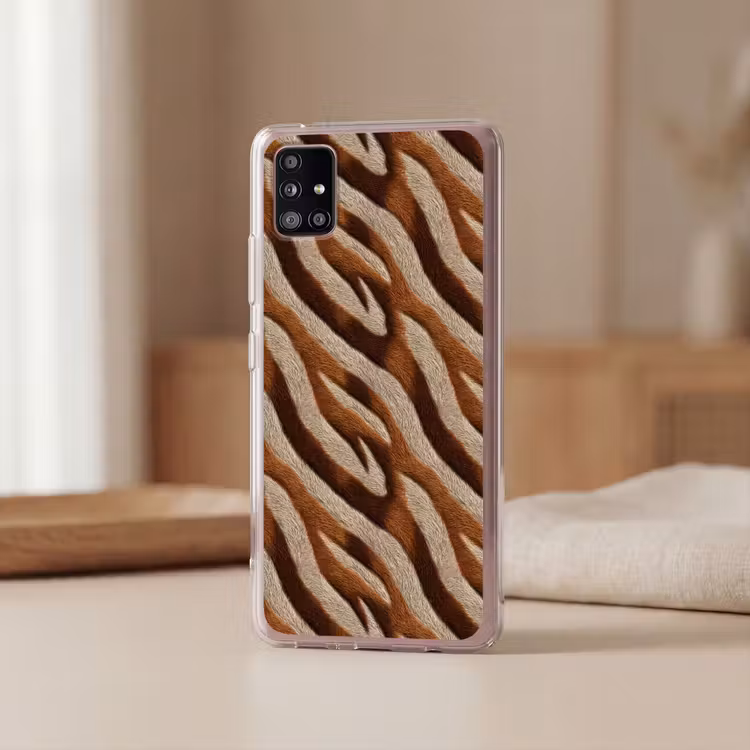 Zebra - Patroon - Bruin Telefoonhoesje Samsung Galaxy A51 5G klein 373 -sfeer2