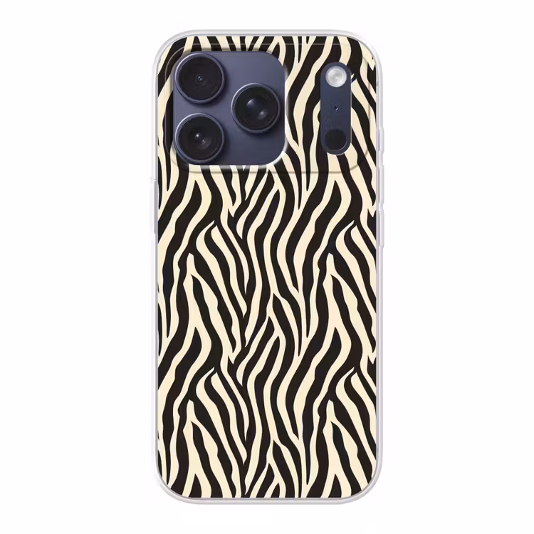 Zebra - Print - Klassiek - Zwart Telefoonhoesje iPhone 17 Pro klein 878 -3d