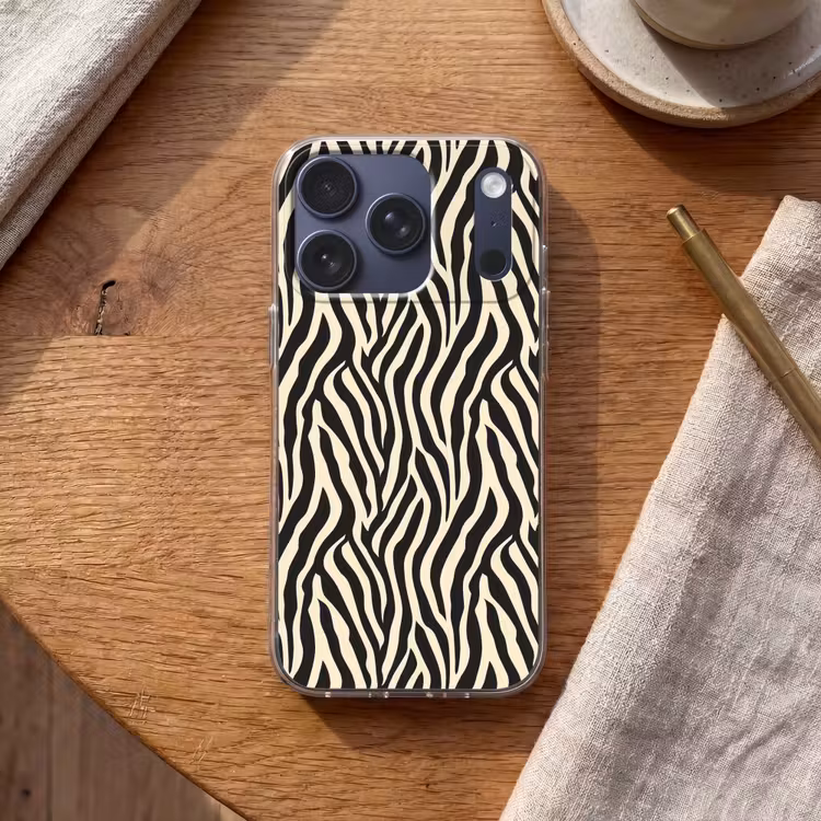 Zebra - Print - Klassiek - Zwart Telefoonhoesje iPhone 17 Pro klein 878 -sfeer1