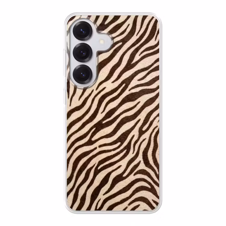 Zebra - Strepen - Bruin Telefoonhoesje Samsung Galaxy S26 klein -3d