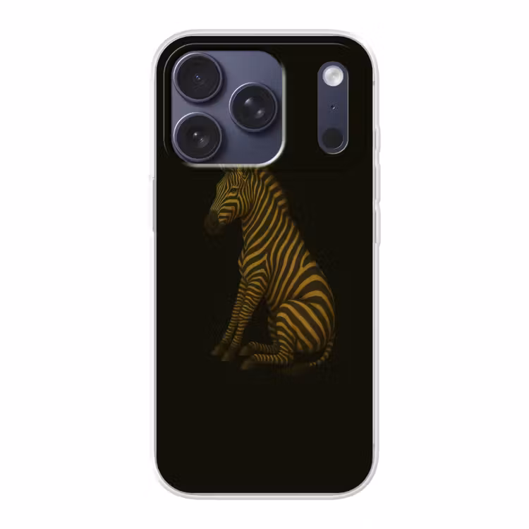 Zebra - Strepen - Goud Telefoonhoesje iPhone 17 Pro klein -3d