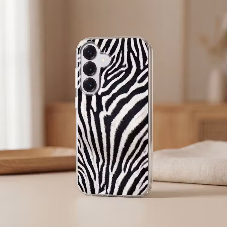 Zebra - Vacht - Klassiek - Zwart - Wit Telefoonhoesje Samsung Galaxy S26 klein -sfeer2
