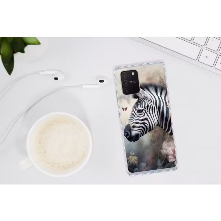 Zebra - Wilde dieren - Vlinder - Bloemen Telefoonhoesje Samsung Galaxy S10 Lite klein -oordopS10Lite