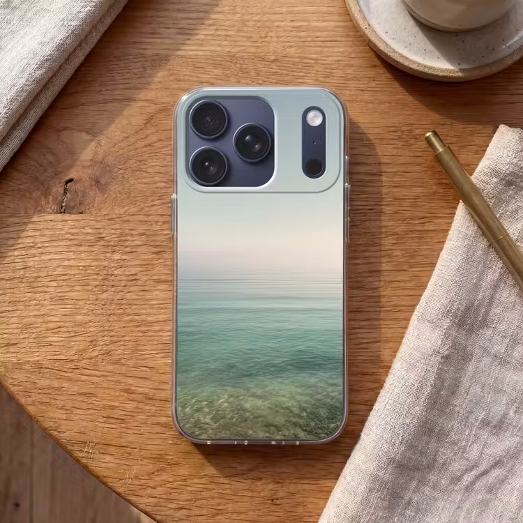 Zee - Horizon - Blauw - Mist Telefoonhoesje iPhone 17 Pro klein -sfeer1