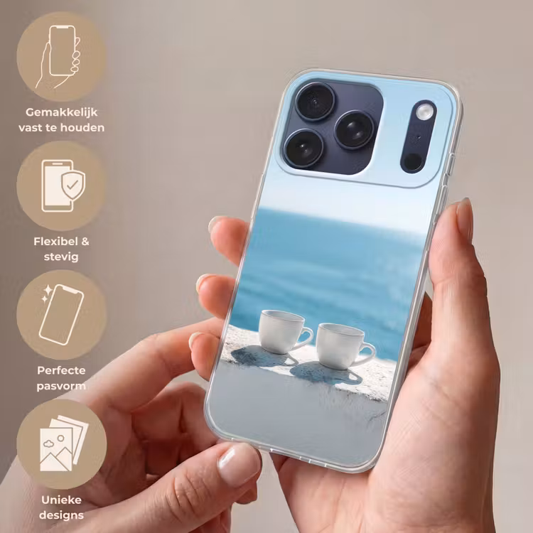 Zee - Koffiekopjes - Zomers Telefoonhoesje iPhone 17 Pro klein -sfeer3_NL