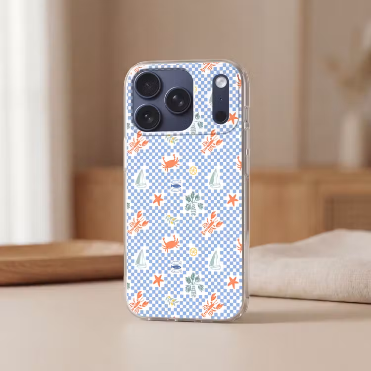Zee - Sfeer -  Zeilboot - Blauw Telefoonhoesje iPhone 17 Pro klein 878 -sfeer2