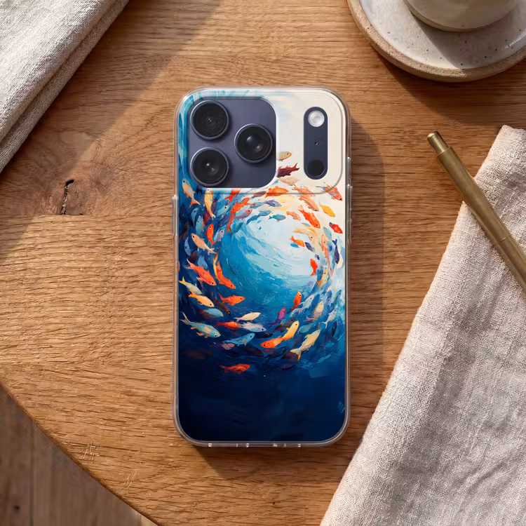 Zee - Vissen - Kleurrijk - Dynamisch Telefoonhoesje iPhone 17 Pro klein -sfeer1