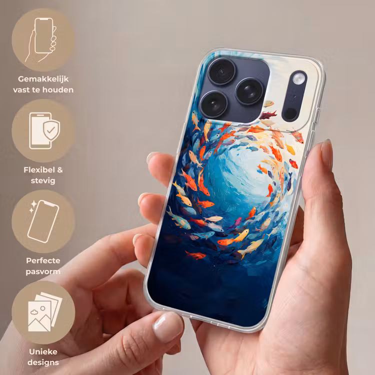 Zee - Vissen - Kleurrijk - Dynamisch Telefoonhoesje iPhone 17 Pro klein -sfeer3_NL