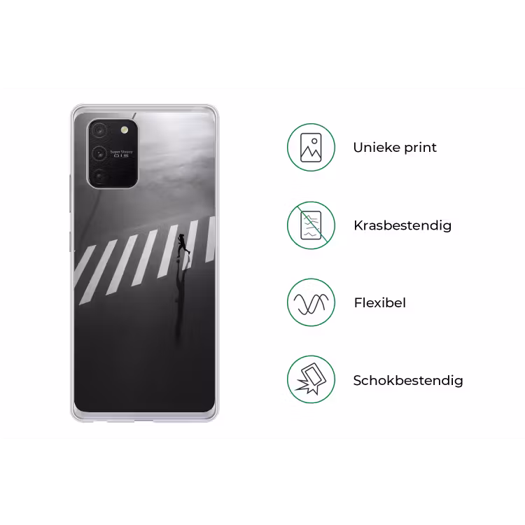 Zeebrapad - Hardloper - Zwart - Wit Telefoonhoesje Samsung Galaxy S10 Lite klein -specsS10Lite