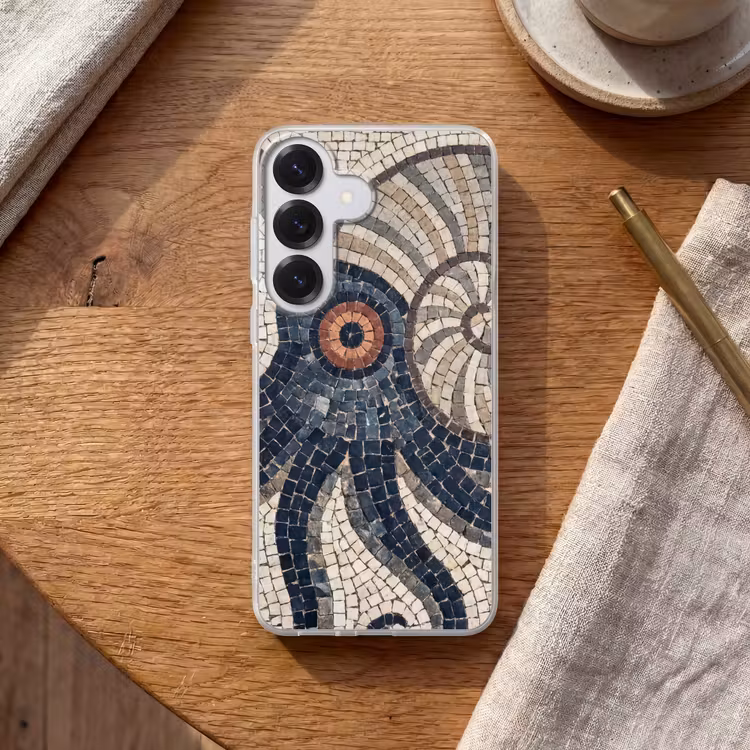 Zeeleven - Mozaïek - Kunst - Vintage - Beige Telefoonhoesje Samsung Galaxy S26 klein -sfeer1