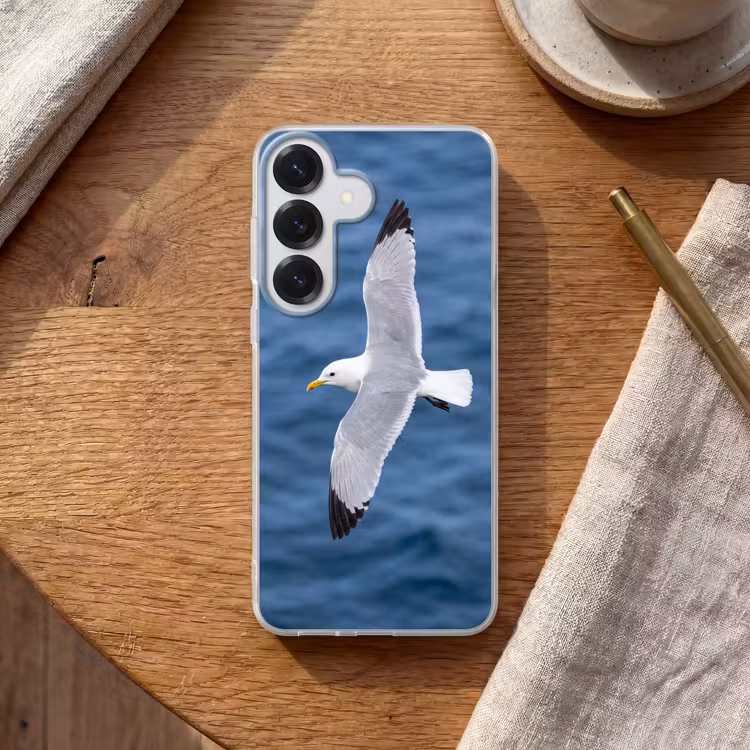 Zeemeeuw - Oceaan - Blauw Telefoonhoesje Samsung Galaxy S26 klein -sfeer1
