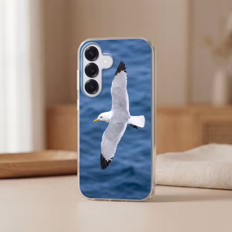 Zeemeeuw - Oceaan - Blauw Telefoonhoesje Samsung Galaxy S26 klein -sfeer2
