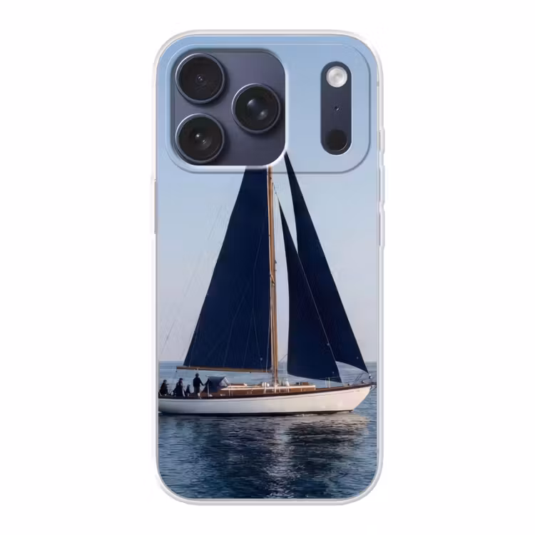 Zeilboot - Zee - Blauw Telefoonhoesje iPhone 17 Pro klein -3d