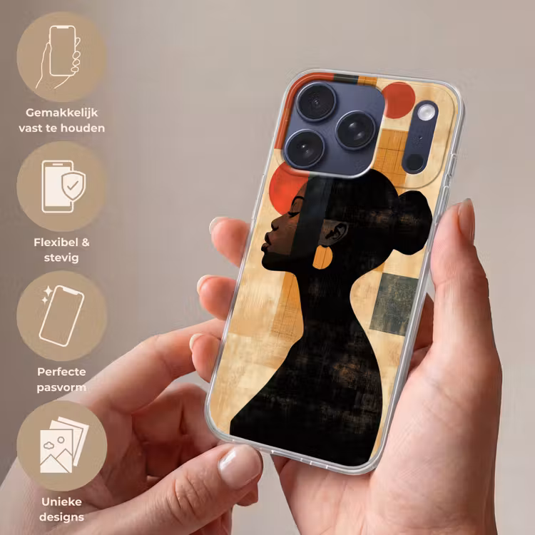 Zijaanzicht - Vrouw - Vormen Telefoonhoesje iPhone 17 Pro klein -sfeer3_NL