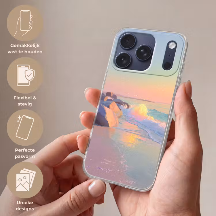 Zomerlicht - Strand - Fonkelende accenten Telefoonhoesje iPhone 17 Pro klein -sfeer3_NL