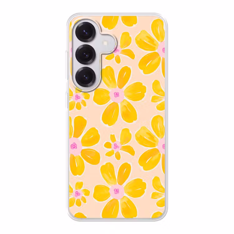 Zomers - Bloemen - Geel Telefoonhoesje Samsung Galaxy S26 klein 975 -3d