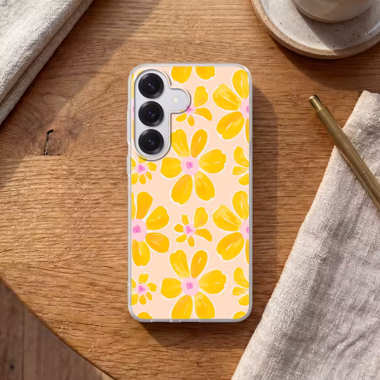 Zomers - Bloemen - Geel Telefoonhoesje Samsung Galaxy S26 klein 975 -sfeer1