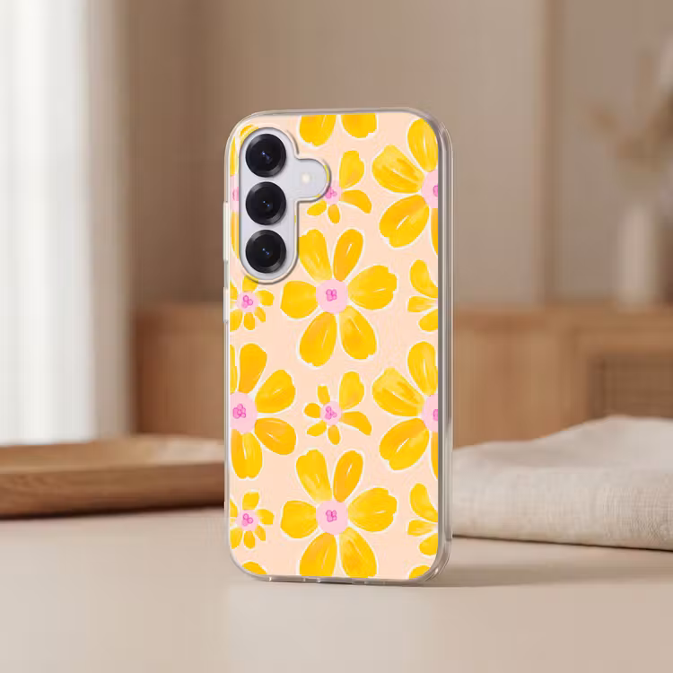 Zomers - Bloemen - Geel Telefoonhoesje Samsung Galaxy S26 klein 975 -sfeer2