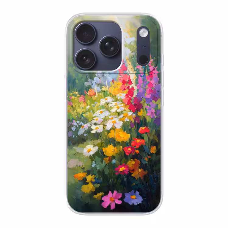 Zomertuin - Sfeervol - Bloemen Telefoonhoesje iPhone 17 Pro klein -3d