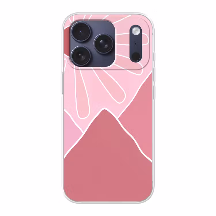 Zon - Bergen - Natuur - Abstract - Roze Telefoonhoesje iPhone 17 Pro klein -3d
