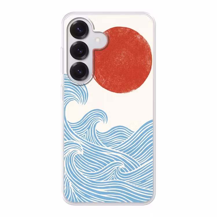 Zon - Golven - Oceaan - Abstract - Rood Telefoonhoesje Samsung Galaxy S26 klein -3d