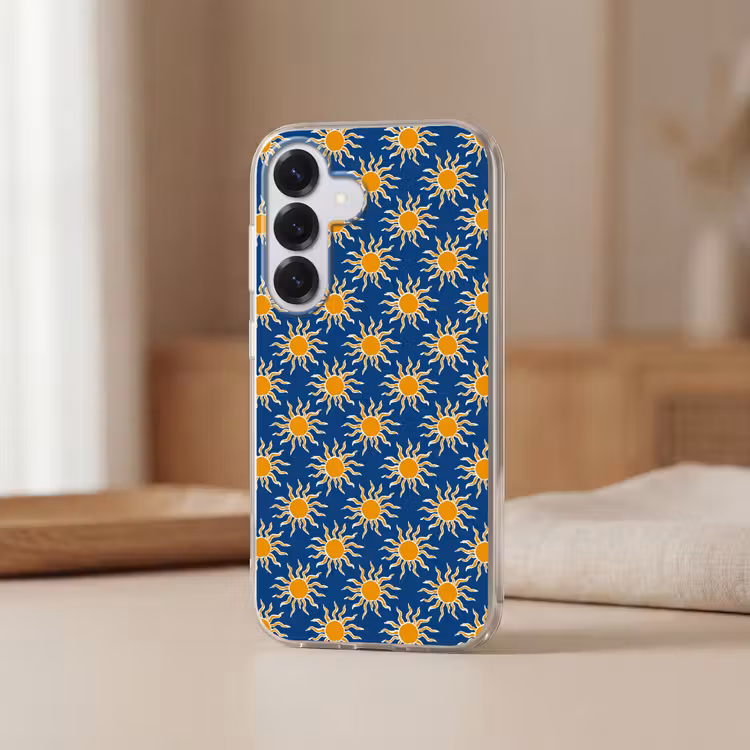 Zon - Patroon - Blauw Telefoonhoesje Samsung Galaxy S26 klein 975 -sfeer2