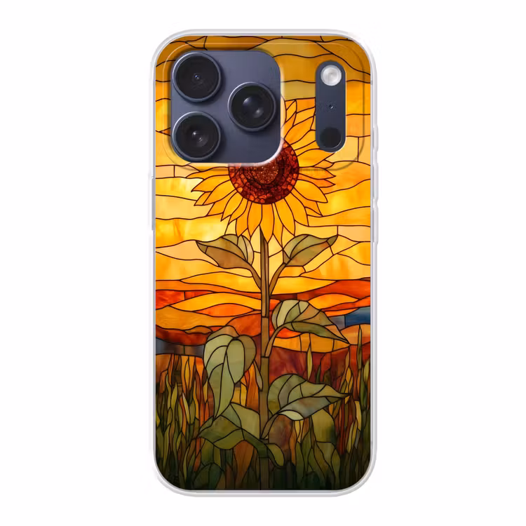 Zonnebloem - Mozaïek - Zonsondergang - Geel Telefoonhoesje iPhone 17 Pro klein -3d
