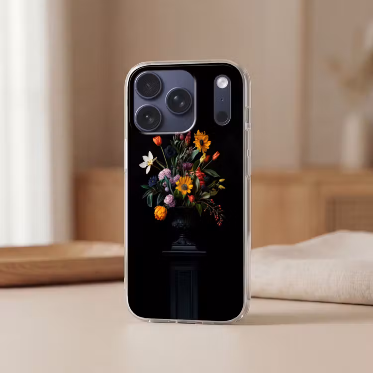 Zonnebloemen - Boeket - Kleurrijk Telefoonhoesje iPhone 17 Pro klein -sfeer2