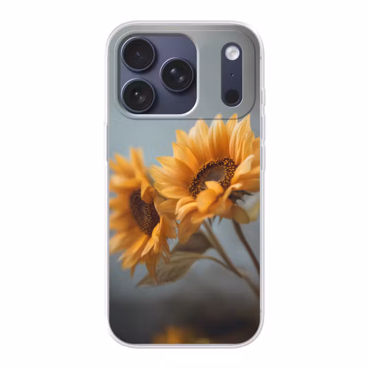 Zonnebloemen - Geel - Wazig Telefoonhoesje iPhone 17 Pro klein -3d