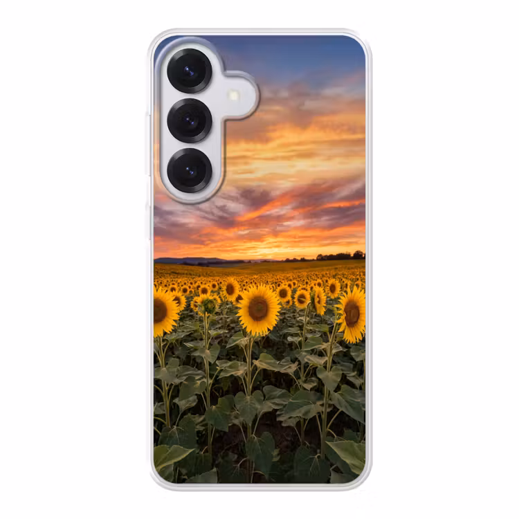Zonnebloemen - Heuvellandschap - Geel Telefoonhoesje Samsung Galaxy S26 klein -3d