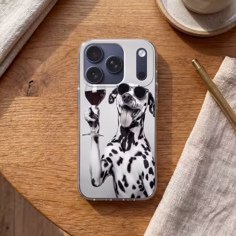 Zonnebril - Dalmatiër - Wijnglas - Tong Telefoonhoesje iPhone 17 Pro klein -sfeer1