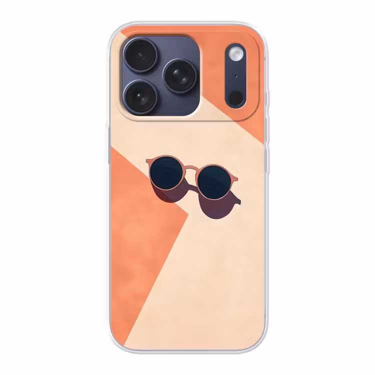 Zonnebril - Schaduw - Oranje - Minimalistisch Telefoonhoesje iPhone 17 Pro klein -3d
